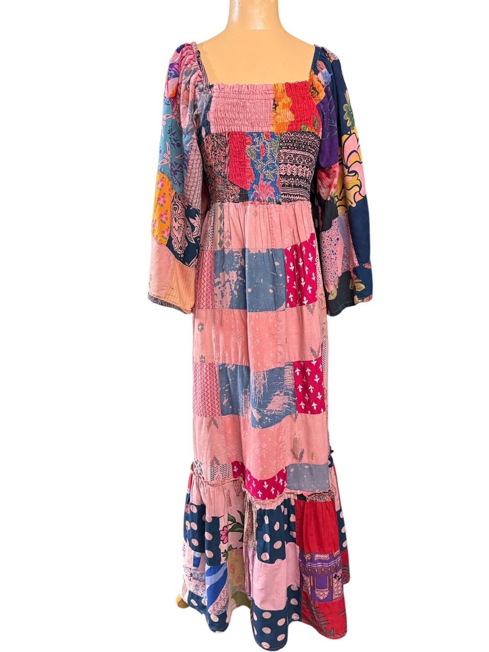 Earthbound Trading Co, Bohemian Patch work Maxi Dress